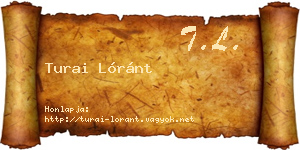 Turai Lóránt névjegykártya